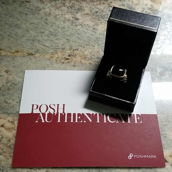 David Yurman Noblesse 14K/SS Onyx Ring 6 - Picture 8 of 11